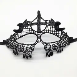 Черное кружево маска для Косплэй Цветочные Sexy Lady маска Вырез Хэллоуин маски маскарад маски вечернее изящное платье Костюм С Завязанными