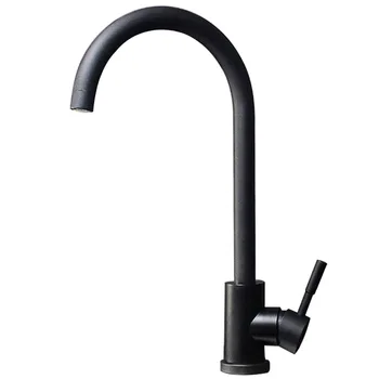 

SUS 304 Stainless Steel Kitchen Faucet Ceramic Black White Basin Faucets Crane Single Handle Hole Mixer Taps Cuisine Robinet