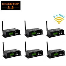 6 шт./лот 2.4 г Беспроводной DMX 512 контроллер приемник передатчик 2in1 ЖК-дисплей Дисплей повторителя Освещение контроллер Box