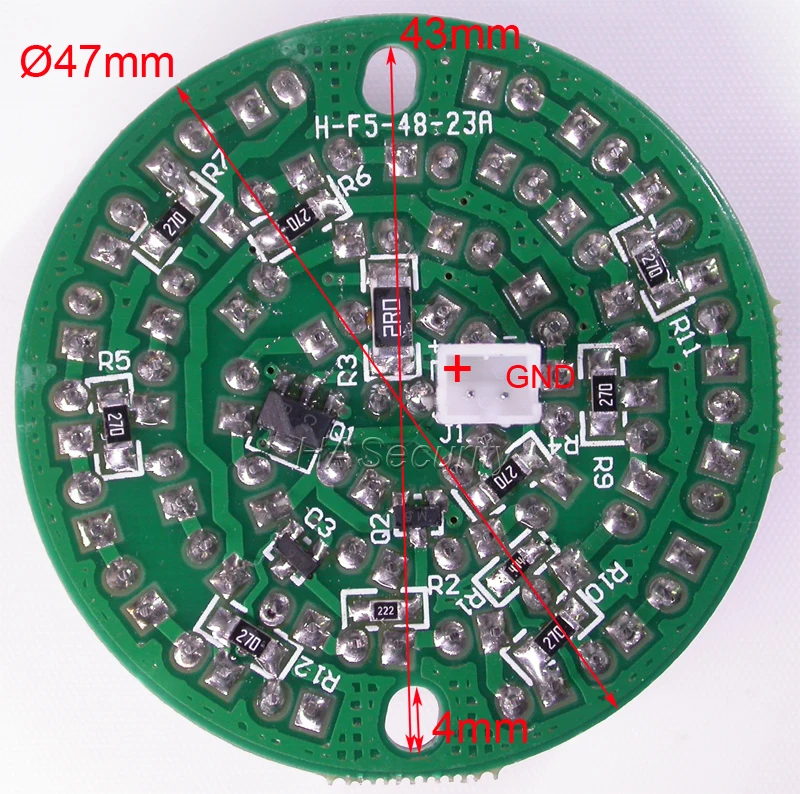 940nm инфракрасный 48x(5 мм) ИК светодиодный доска ночного видения для CCTV IP камера Модуль платы блока программного управления(диаметр: 47 мм