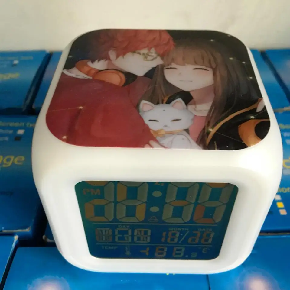 

Game Mystic Messenger 707 Luciel Choi seven color Change Digital Alarm Clock Christmas Gifts