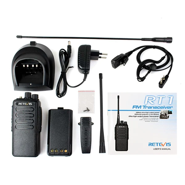 10 шт. Высокая мощность Walkie Talkie Retevis RT1 VHF(или UHF) 3000 мАч VOX путешествия/Туризм/Охота дальность 2 способ радио трансивер