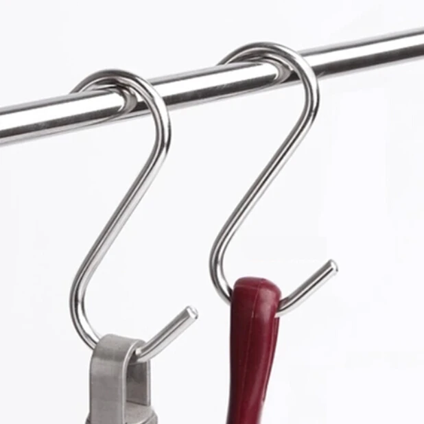 [Free shipping] Stainless Steel S Hook, Metal Hook for Kitchen (5 Pieces/ Lot)in Drying Racks