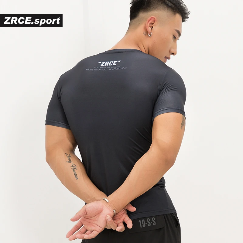 ZRCE брендовая модная спортивная мужская футболка 3D Rrinted Running Fitness Gym Мужская Rashguard
