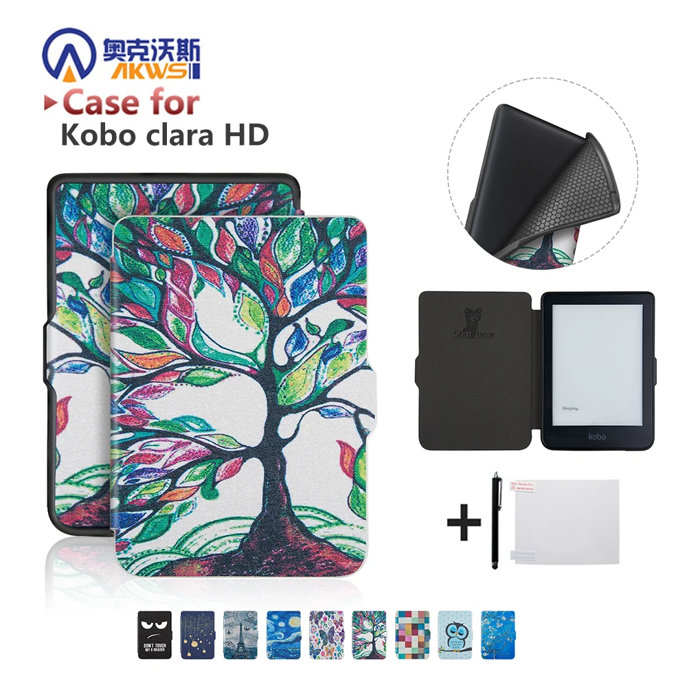 Fashion PU Leather Case for Kobo Clara HD Printed Case