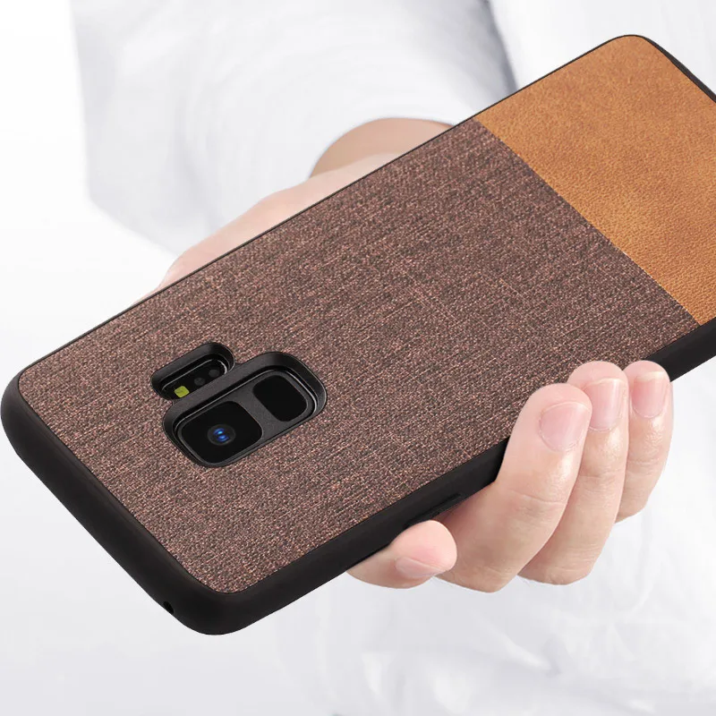 

For Samsung Galaxy S8 Case Linen Texture Vintage Full Protector Shockproof Phone Bag Cover For Samsung S9 S8 Plus S7 Edge Case