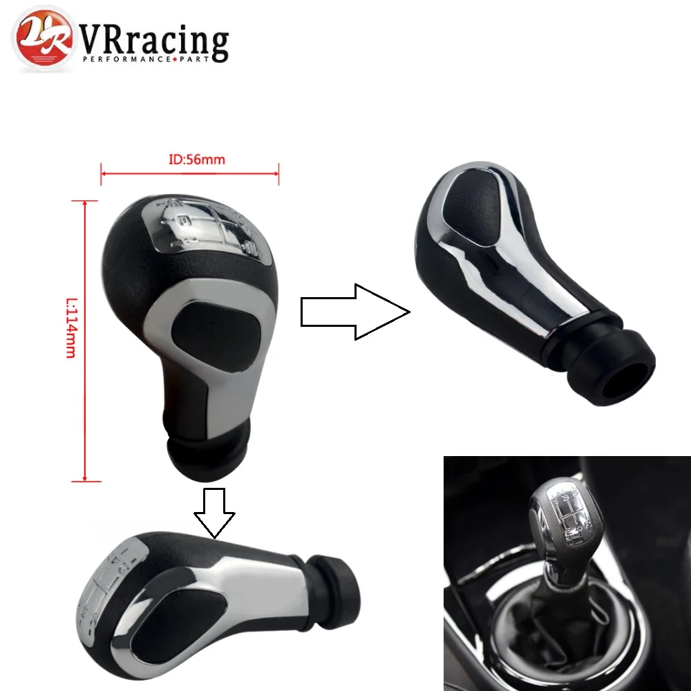 

VR RACING - 5 Speed Manual Gear Shift Knob For Peugeot 106 206 206CC 207 307 407 Gear Shift Stick Knob Lever VR-GSK90