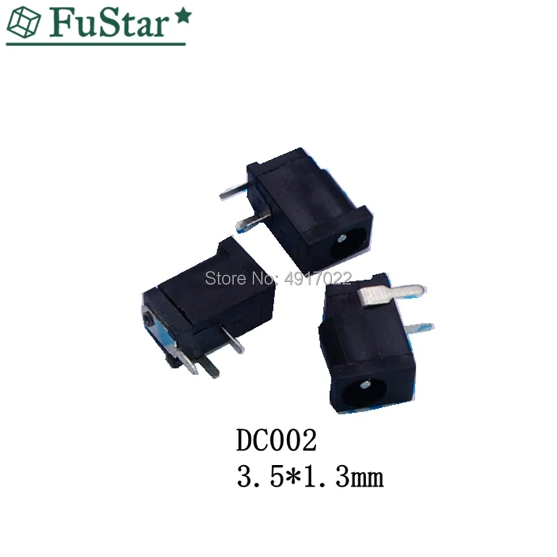 

20Pcs DC-002 3.5*1.3 1A 30V Black DC Power Jack Socket Connector DC002 3.5*1.3mm 1.3 for Mini DC Socket 3.5x1.3 mm DC Female New