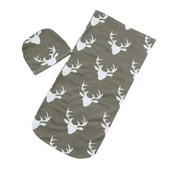 

Newborn Baby Blanket Swaddle Deer Print Receiving Blankets Sack Stroller Wrap Sep 18