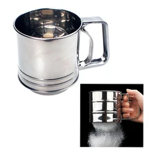 Шейкер для выпечки из нержавеющей стали, сито, чашка, сетка, Кривошип, сито для муки с мерной шкалой, метка для муки, сахарной глазури