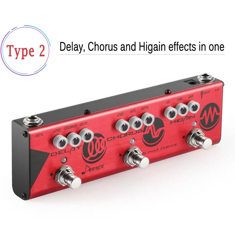 Donner 3 In 1 Multiple-effect Electric Guitar Pedal Delay Chorus Distortion Higain Reverse Modulation Effects Chain Pedal New Donner 3 In 1 Multiple-effect Electric Guitar Pedal Delay Chorus Distortion Higain Reverse Modulation Effects Chain Pedal New