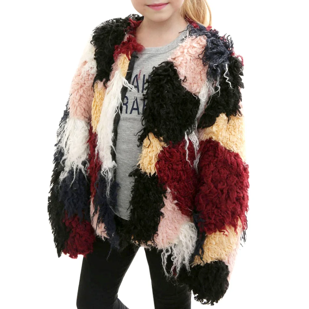 

New Kids Girls Autumn Winter Fashion Jacket Thick Warm Outwear Faux Fur Coat