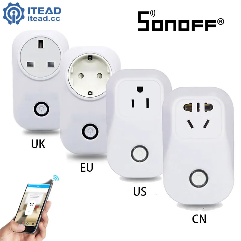 

Sonoff Basic Sonoff S20 WiFi Wireless Smart Socket EU/UK/US Plug Smart Home Switch Power Sockets Work With Alexa Google