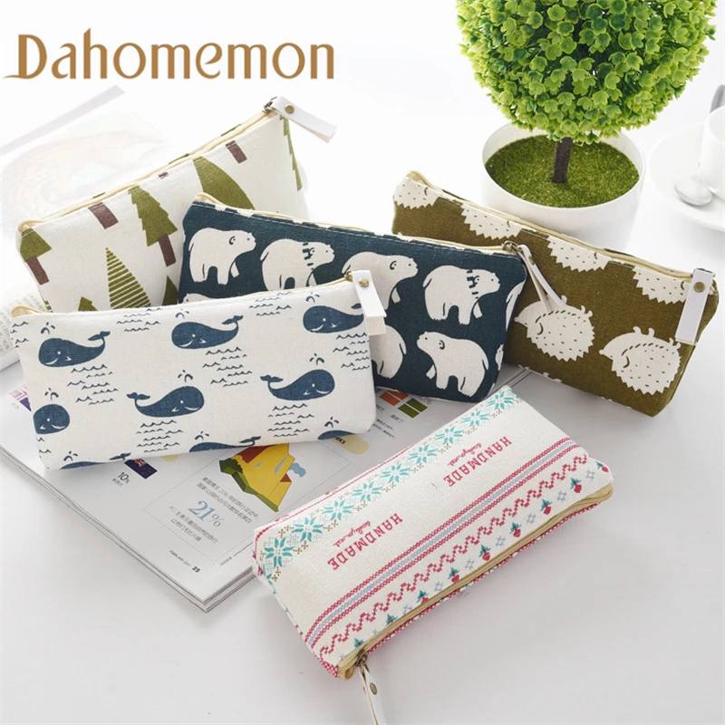 

Cute Hedgehog whale Pencil Case School Roll Pouch Makeup Comestic Brush Kawaii Pen Bag Storage box School Articles Kids Gift New