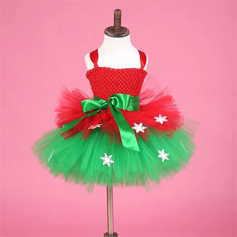 Платья-пачки принцессы для маленьких девочек; рождественские костюмы эльфа со снежинками для девочек; детское нарядное платье для костюмированной вечеринки; Vestido От 2 до 8 лет