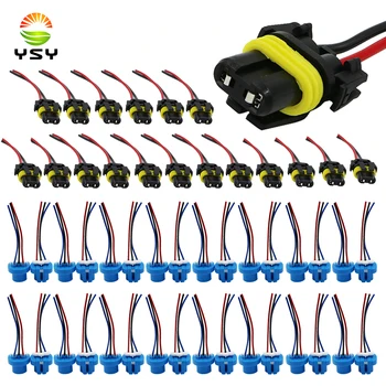 

YSY 50pcs 9005 HB3 9007 HB5 H10 Female Adapter Connector W/Terminal Pins HID Xenon Light Bulb Halogen Lamp Plug Socket