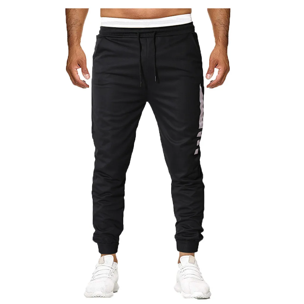 

2019 Spring And Summer Men's Length Pant Cotton Print Elastic Band Pocket Pinch Sports Pants Pencil Pants Plus Size L415A