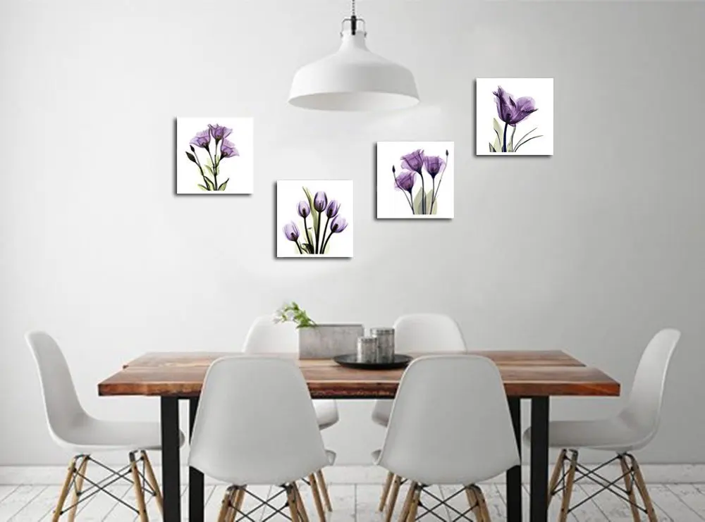 4-Panel-Elegant-Tulip-Purple-Flower-Canvas-Print-Wall-Art-Painting-For-Living-Room-Decor-And (4) - 