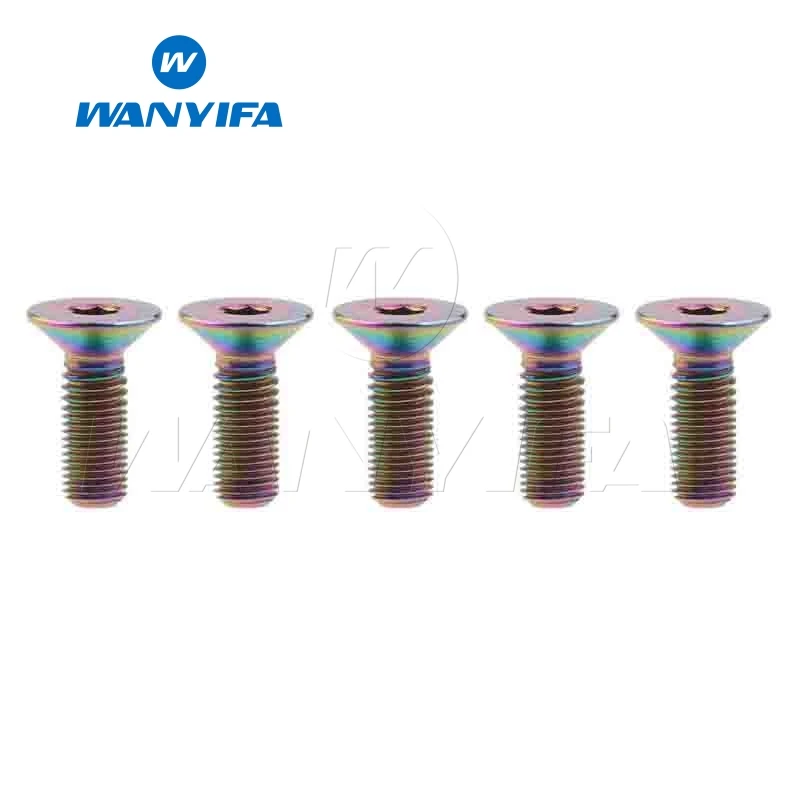 Wanyifa 5 шт. M4x8 10 15 20 мм потайная головка Винт С Титановым болтом для велосипеда тормозной велосипедный крепеж - Цвет: M4x10 Rainbow