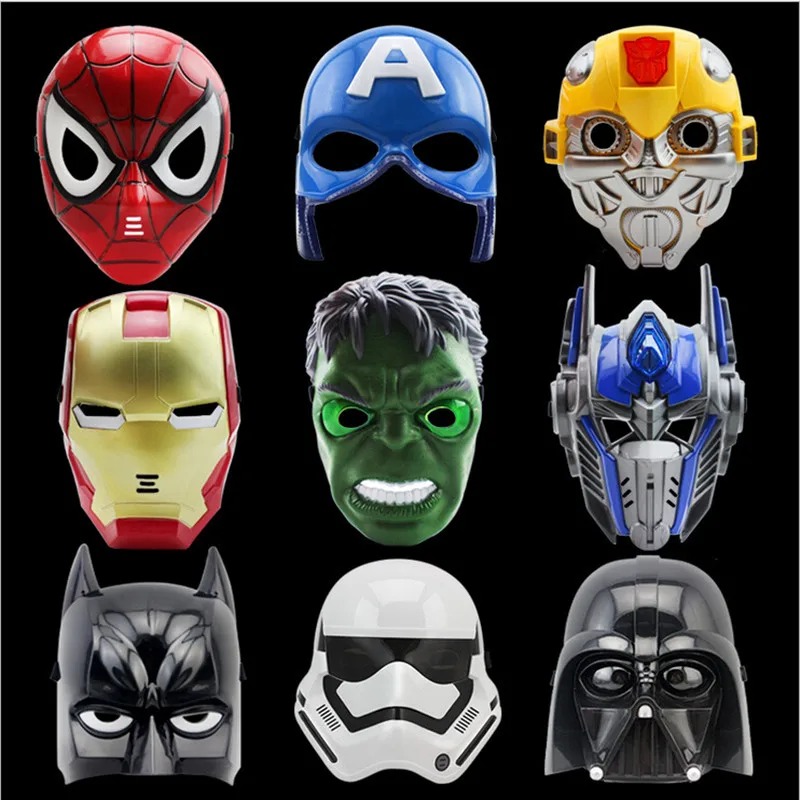 Wholesale LED Light Masks Superhero Captain America& Spiderman Optimus Prime Mask for Adults Kids Party Halloween Birthday Gift