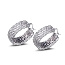 Fantástico de Ancho aro pendientes para la fiesta de noche de color Blanco sexo diseño Cubic Zirconia piedras orecchin Círculo Pendiente Joyas bijoux