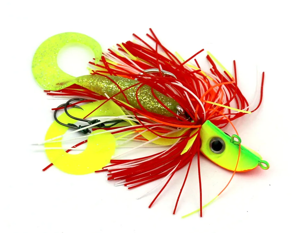 Hot Jig Lead Head Hooks with Soft lure Fishing Lures 20g 40g 60g 80g