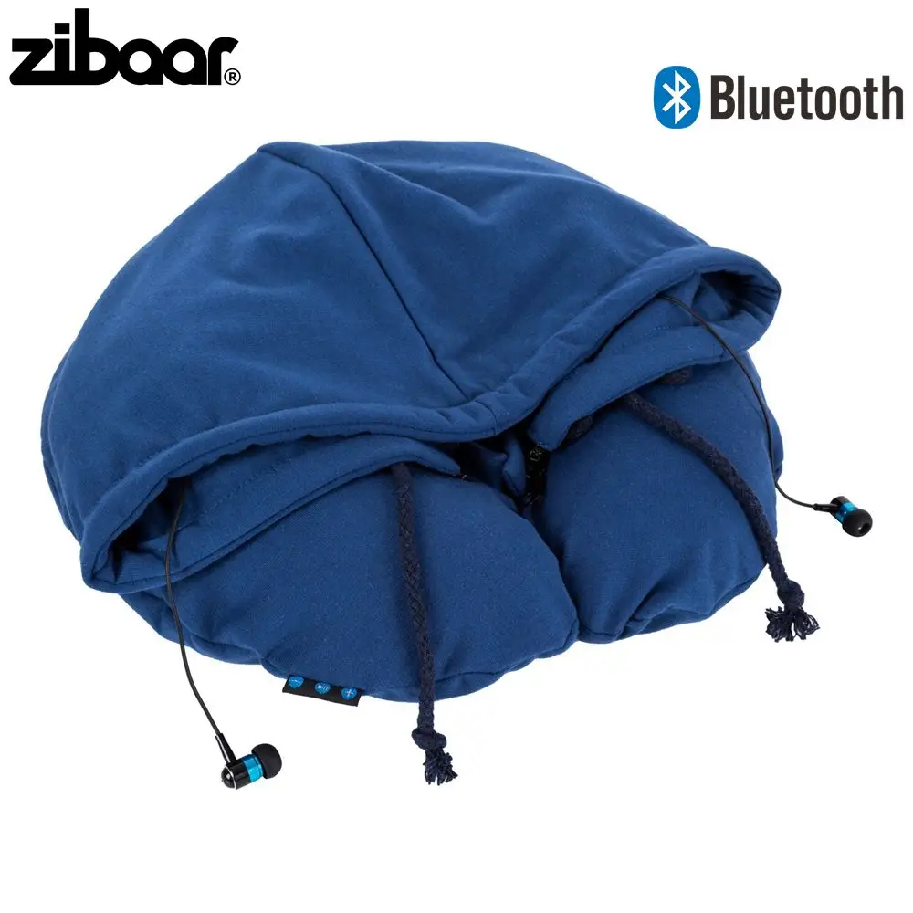 Zibaar Bluetooth earphone 65 Cotton &35 Polyester Bluetooth Travel Pillow with Inflatable