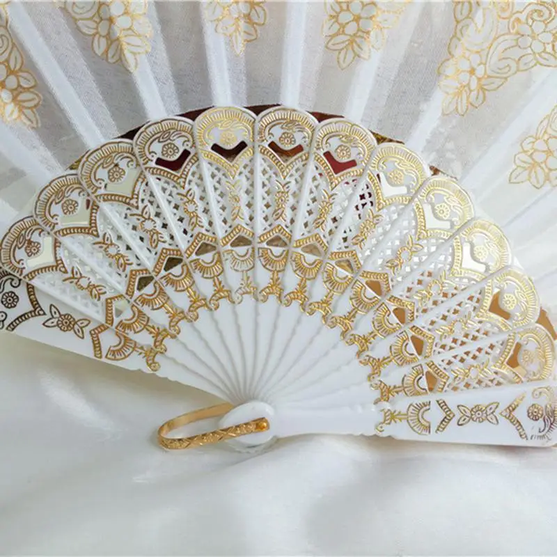 Spanish Style Hand Fan Dance Party Wedding Home Decoration Silk Flower Fan Lady Folding Hand Fans