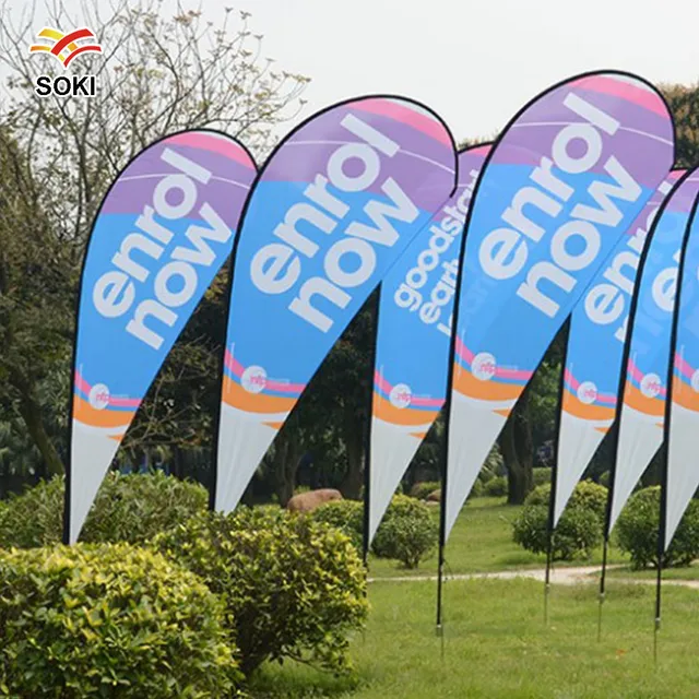 2.8m Beach Flag Outdoor Advertising Trade Show Flag pole Teardrop Flag
