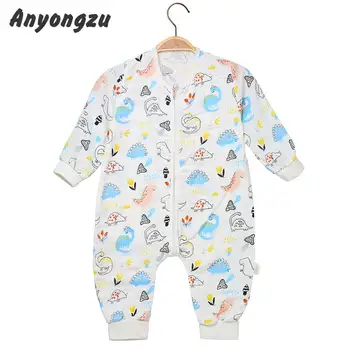 

New Product Front Back Gauze Cent Leg Sleeping Bags Pure Cotton Prevent Kicking Quilt Printing Breathable Infant Bedding