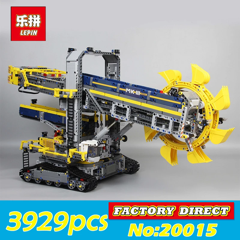 

Technic Series LEPIN 20015 3929Pcs Bucket Wheel Excavator Model Building Blocks Bricks Compatible 42055 Kids Toy Christmas Gift