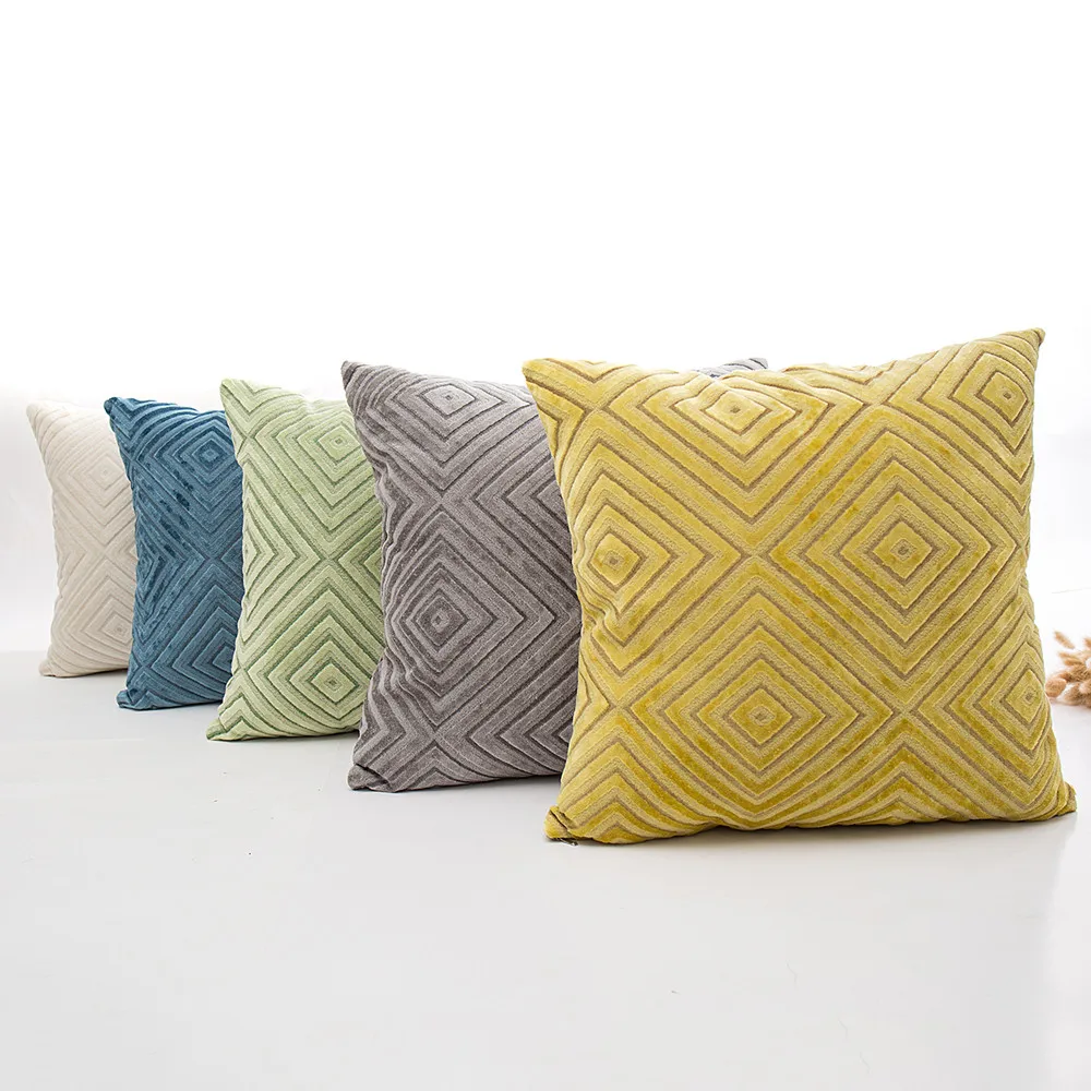 

Gacsidy Store Linen Flocking Pillow Waist Throw Pillow case cover PillowCase dakimakura