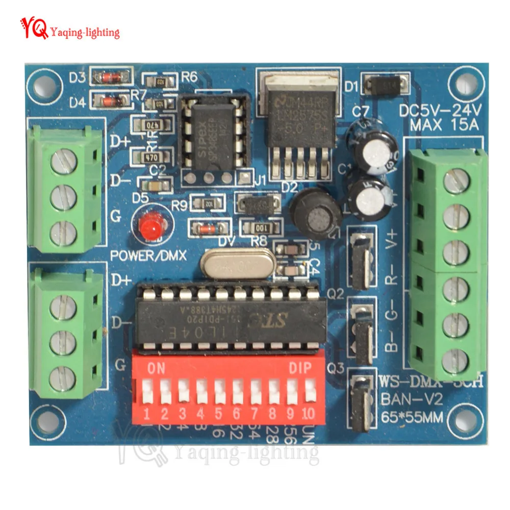 

DMX-3CH-BAN-V1 3CH Channel DMX 512 LED Decoder RGB Controller, Dimmer, Drive For LED Module lights led lamp