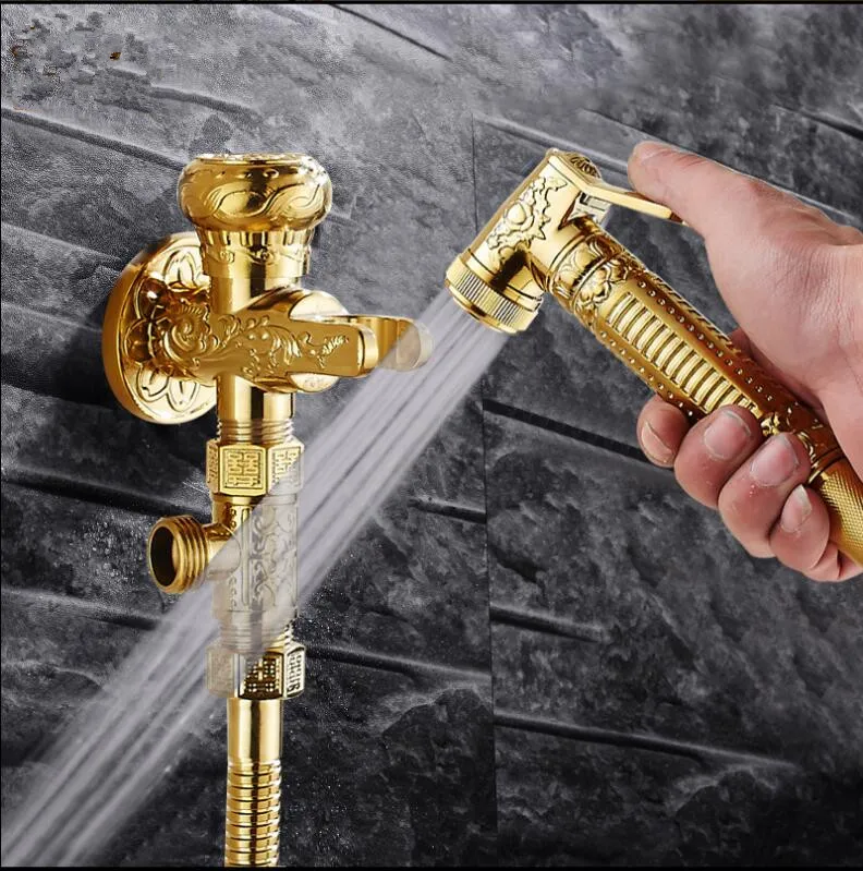Bathroom brass Gold Bidet faucet toilet bidet shower set Portable bidet spray with brass holder and 1.5m hose hand held bidet цена Bathroom brass Gold Bidet faucet toilet bidet shower set Portable bidet spray with brass holder and 1.5m hose hand held bidet цены онлайн
