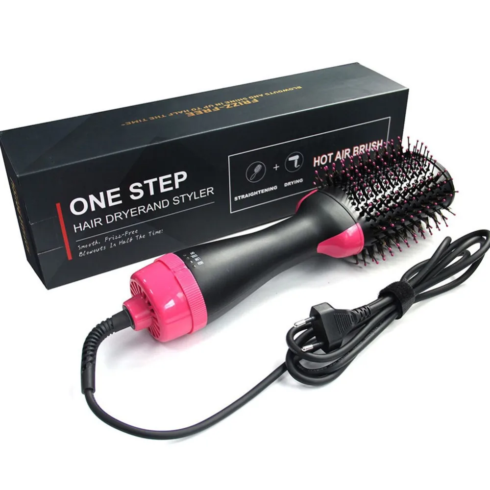 

2019 Professional Blower Electric Hair Dryer Multi Function Hot Air Brush Curling Iron Rotating Hairdryer Comb Styling Tools