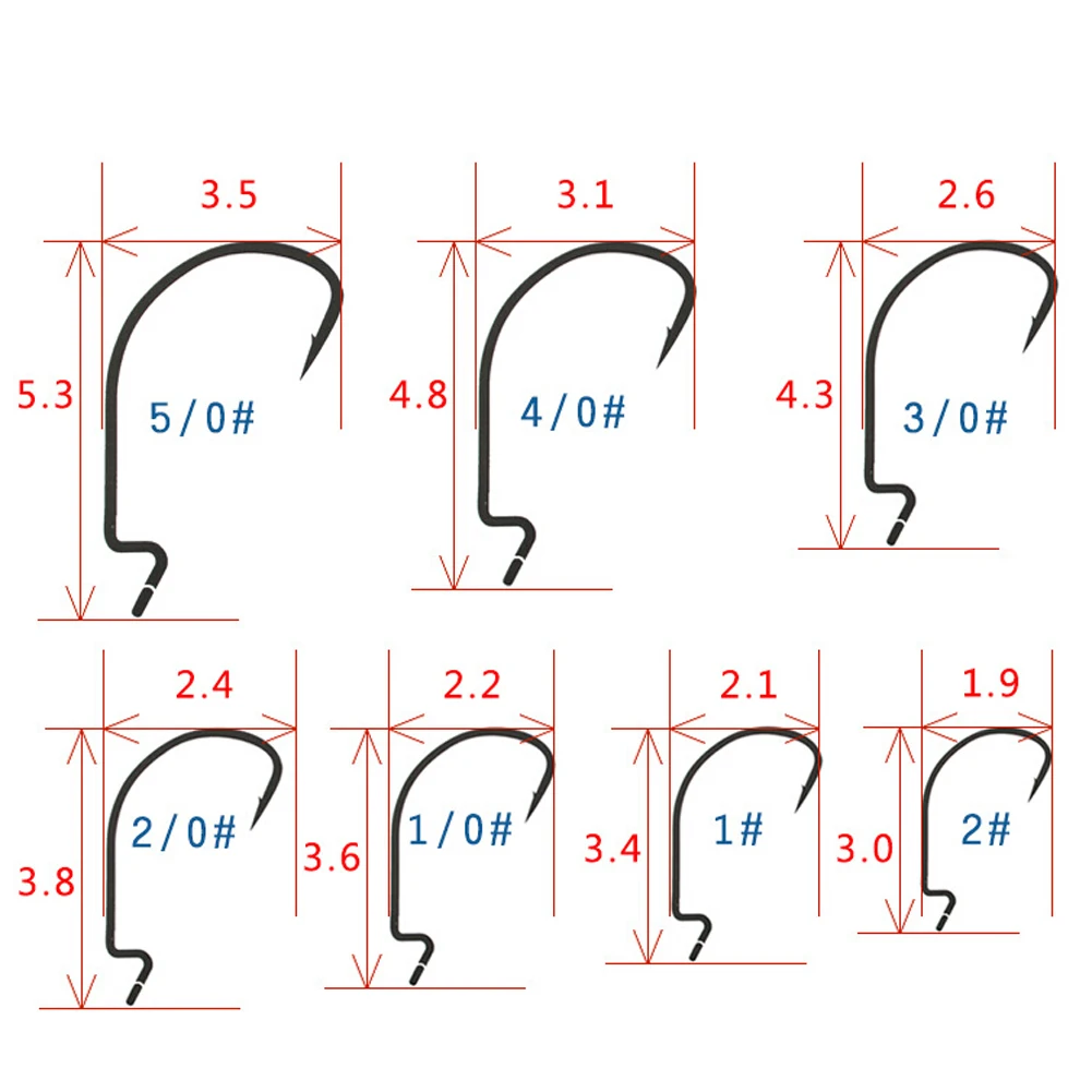 20 шт./компл. красного цвета с высоким содержанием углерода Сталь рыболовный крючок 1/0#, 2/0#, 3/0#, 1#, 2# круг приманки большой одинарные Крючки рыболовные снасти для Мягкая приманка для окуня