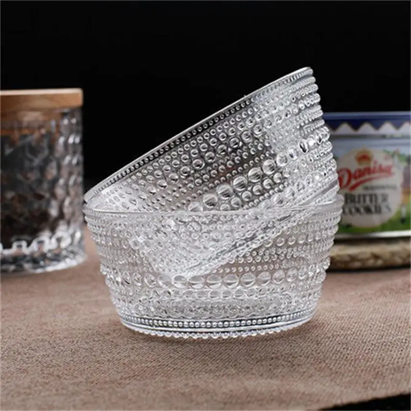 Relief ice cream bowl Retro crystal glass dessert bowl Ice cream bowl