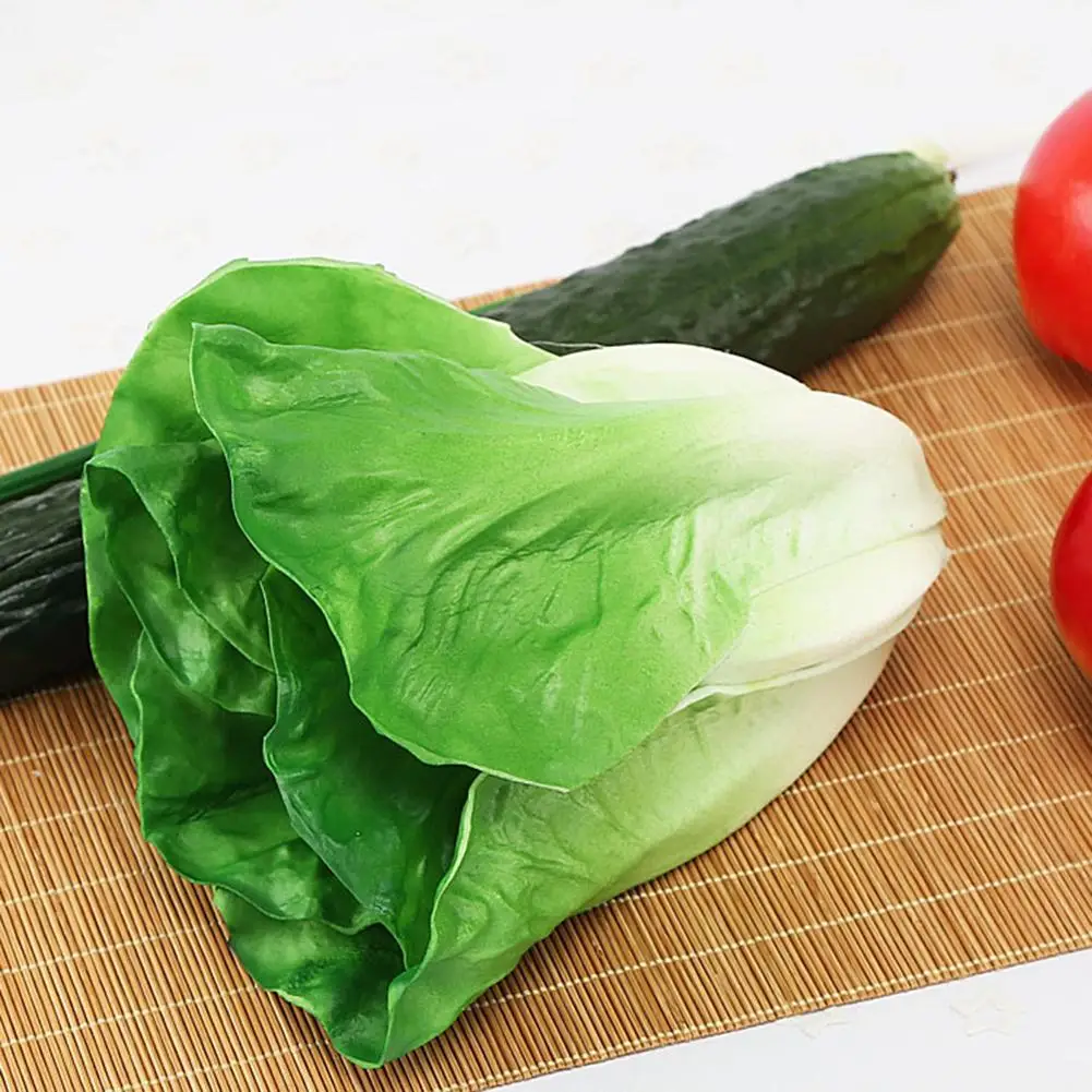 

18cm Simulation Soft Lettuce Vegetable Model House Kitchen Decor Photo Props Pretend toys miniature food Kids Educational Toys