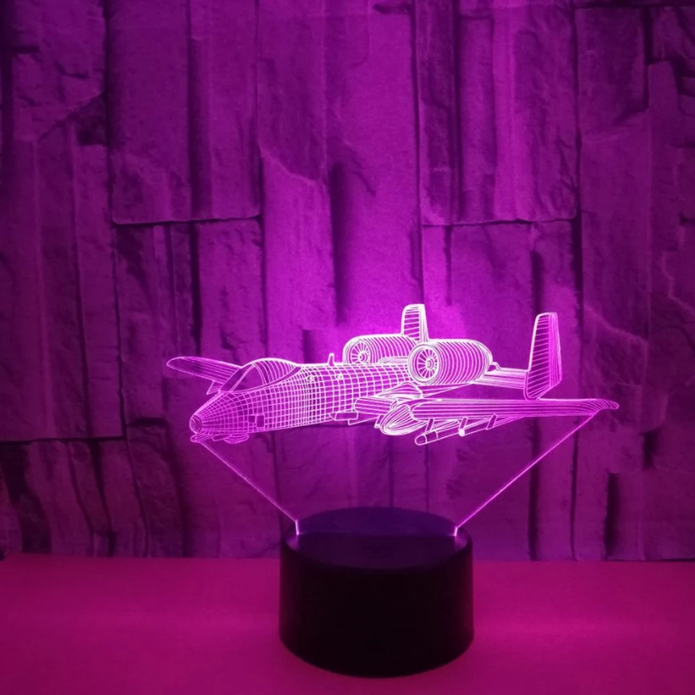 USB 3D светодиодный светильник для влюбленных самолетов 3D ночные светильники 7 цветов лампа как украшение дома или подарок на день рождения