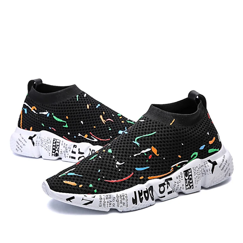 

Spring Outdoor Fashion Casual Knitted Socks Shoes Tide Street Trend Wild Men Canvas Running Breathable Mesh Shoes SE1020