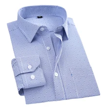 Дизайн, модная мужская полосатая/клетчатая рубашка с длинным рукавом среднего возраста, высокое качество, популярная мужская формальная рубашка без железа
