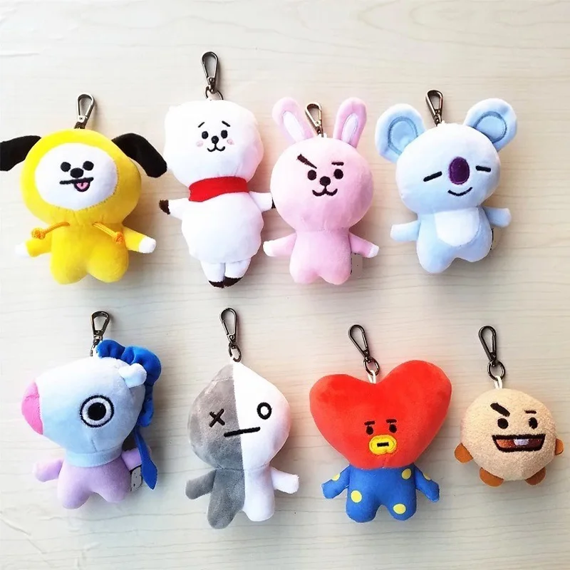 

SHINEHENG BTS Cute Soft Kpop Home Bangtan Boys Dolls 8-13cm Kawaii Bt21 Vapp Pendant TATA VAN COOKY CHIMMY SHOOKY KOYA Keychain