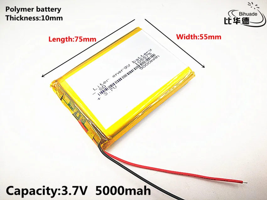 3,7 V литий-полимерный аккумулятор 5000 mah переговорный 105575 gps Автомобильный регистратор данных