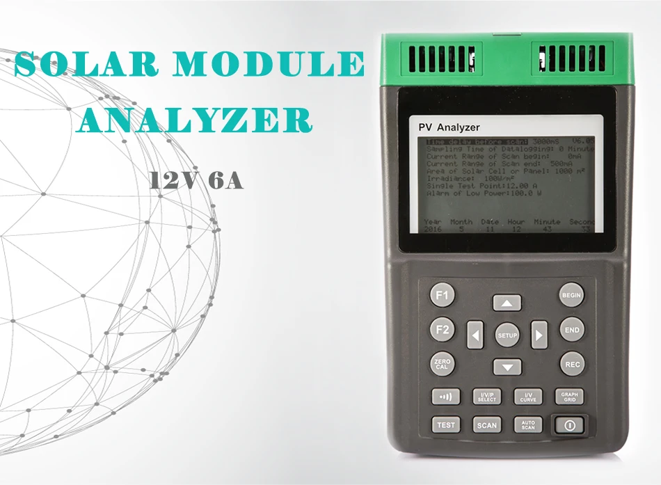 Солнечный модуль анализатор 12A 60V Солнечный измеритель PV анализатор PROVA-210