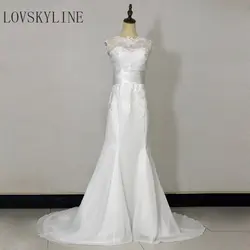 LOVSKYLINE 2018 новый сексуальный свадебное платье Vestido De Novia o-образным вырезом без рукавов кружевные свадебные платья Robe De Mariage молния пуговицы