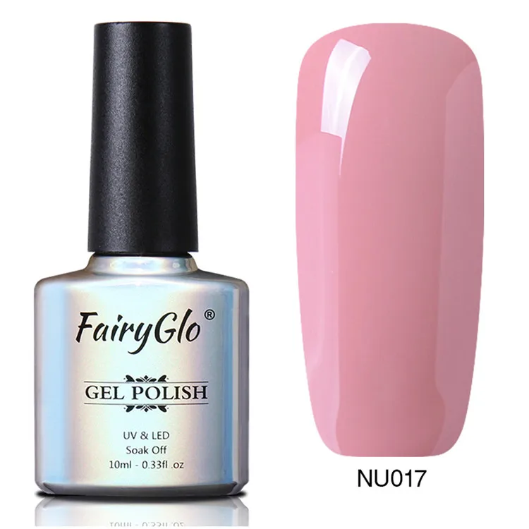 FairyGlo 10ml UV Gel Nail Polish Rose Gold Glitter Sequins Soak Off UV Gel Varnish Nude Color Nail Gel Polish Nail Art Laquer - Цвет: 17