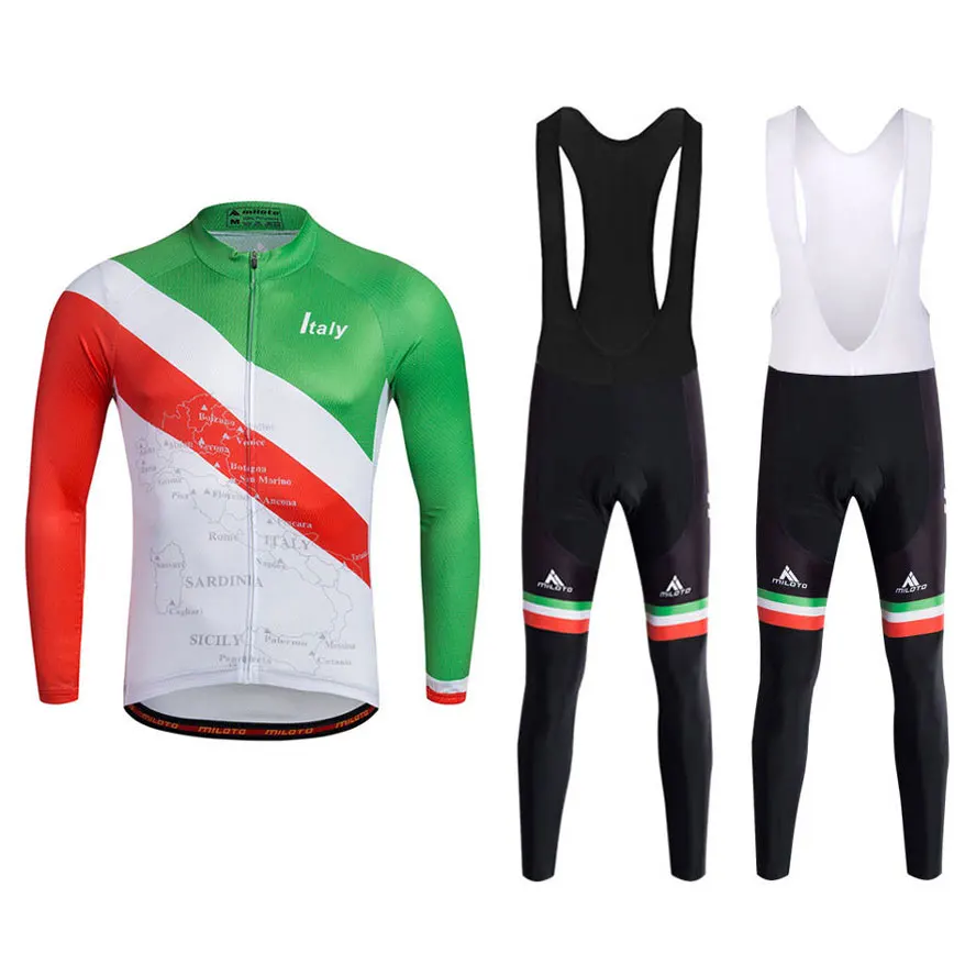 Italy Cycling Jerseys Bibs Set For Men Bicycle Jerseys and Bike Bib Pad