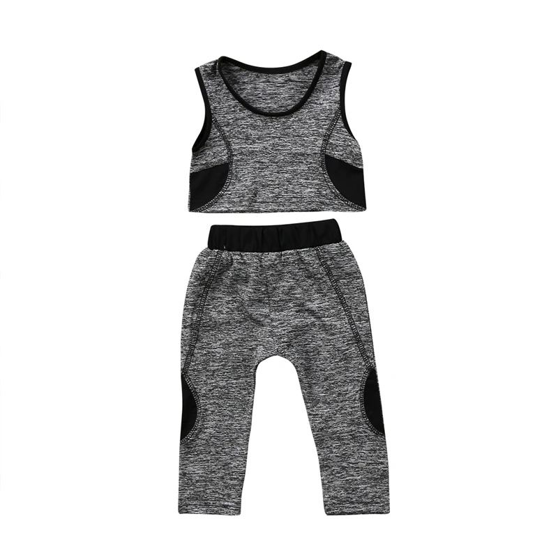 

pudcoco Fashion Kids Baby Girl sports outfit clothes sets 2018 girls Yoga Vest Pants Elastic gym Outfits baby girl clothing
