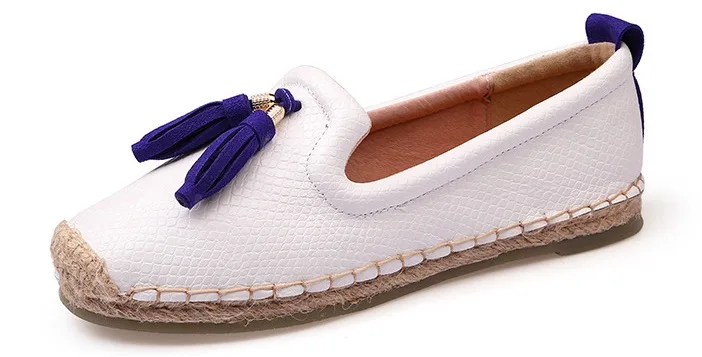 QQ20180625-184938.Women Flats Shoes Spring Autumn Fisherman Shoes Flock Lazy Loafers Fringe Women Casual Single Shoes