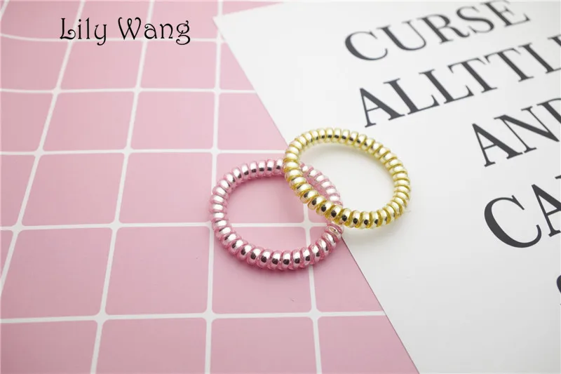 Elastic Hair Bands Telephone Wire scrunchy gum for hair Accessories Rubber Bands Headwear Hair Rope Ties  Spiral Shape  (3)
